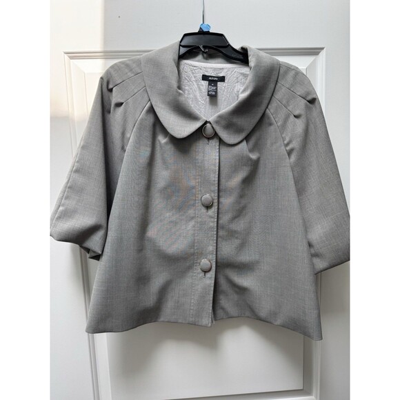 Alfani Jackets & Blazers - Alfani Swing Blazer Women’s Size 14 3-Button 3/4 Balloon Sleeve Wide Collar Gray